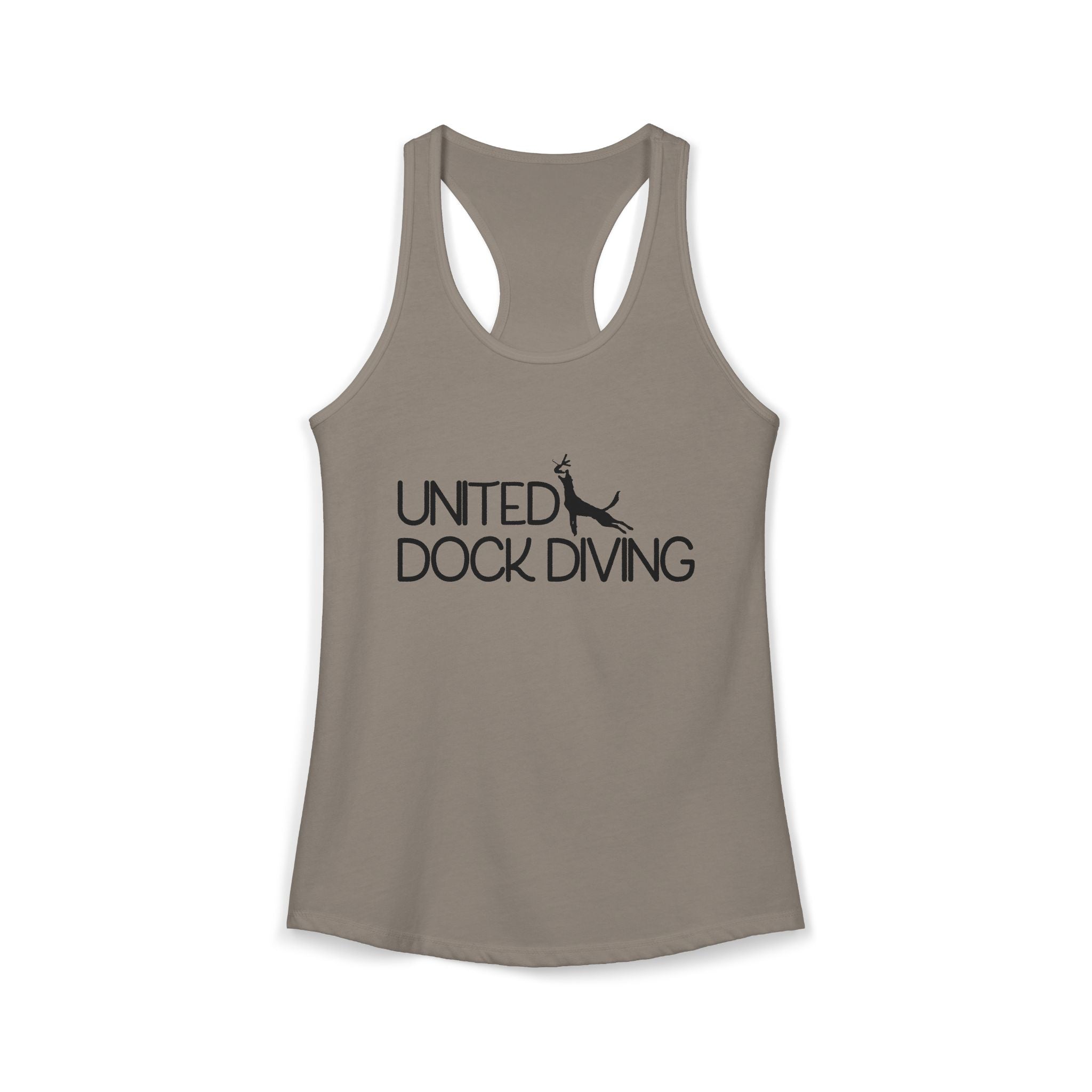 United Dock Diving Logo Front Women's Ideal Racerback Tank