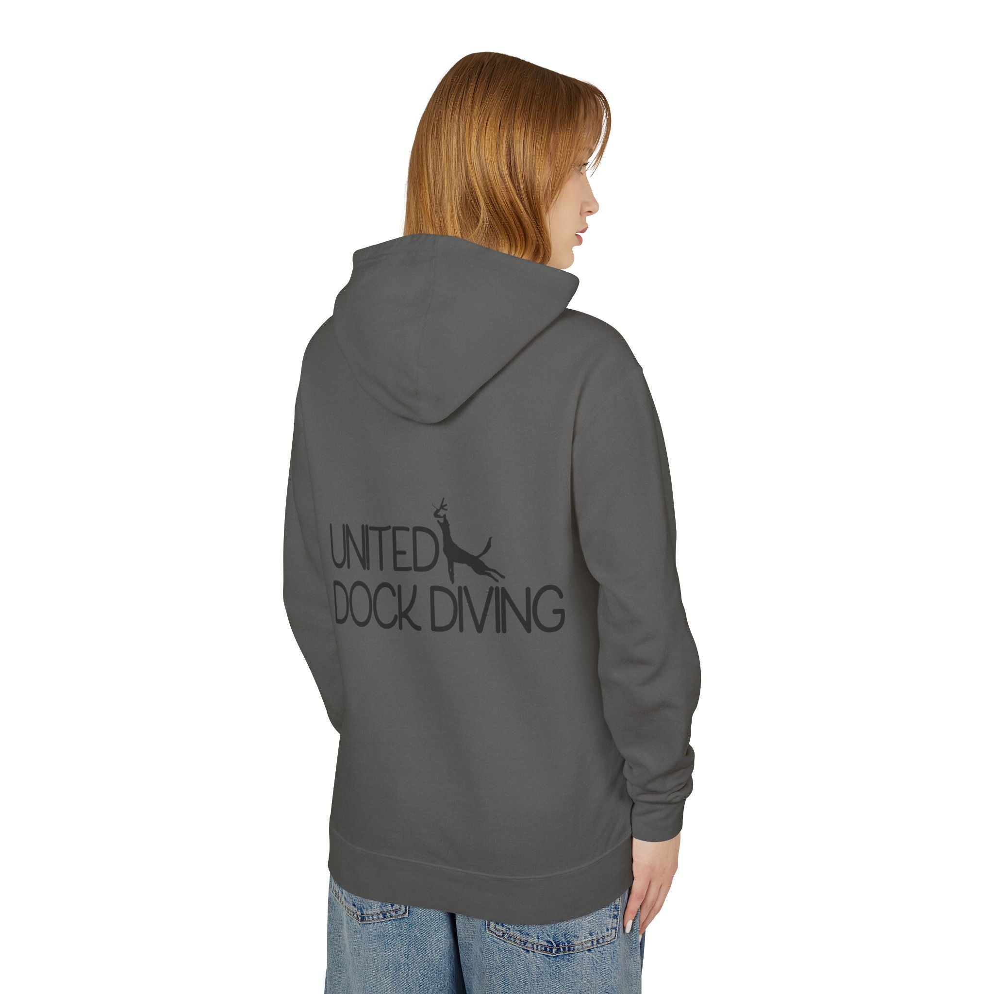 Where's the dock? Front and United Dock Diving Logo Back