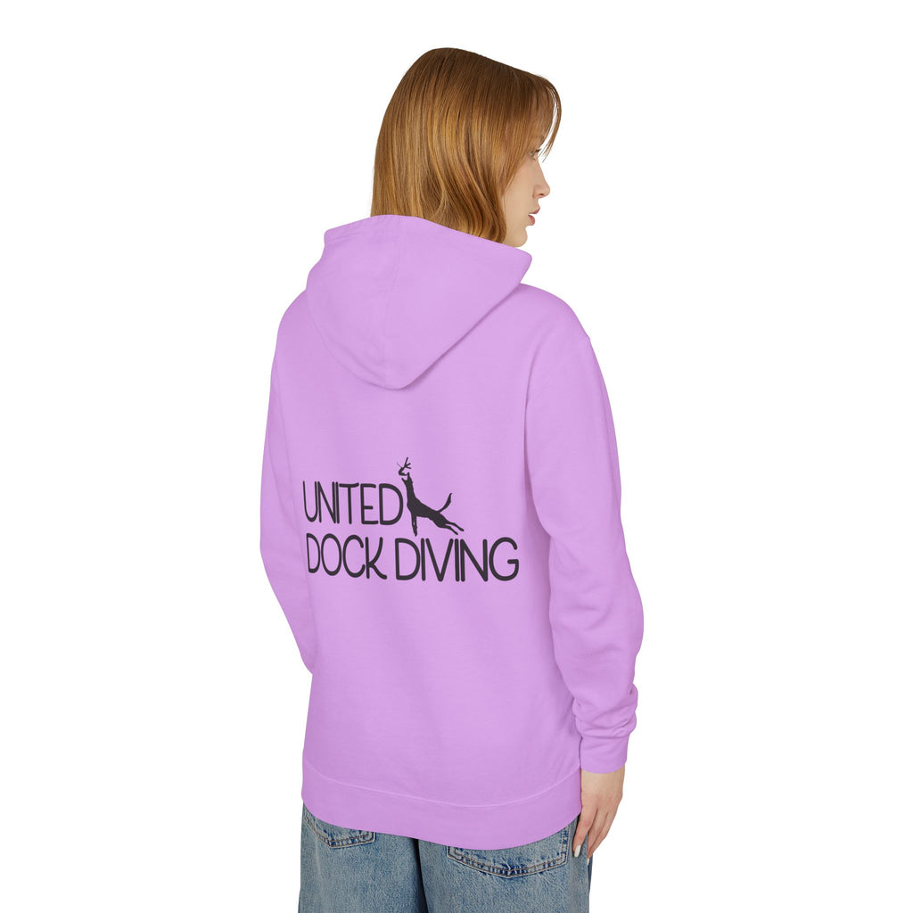 Where's the dock? Front and United Dock Diving Logo Back