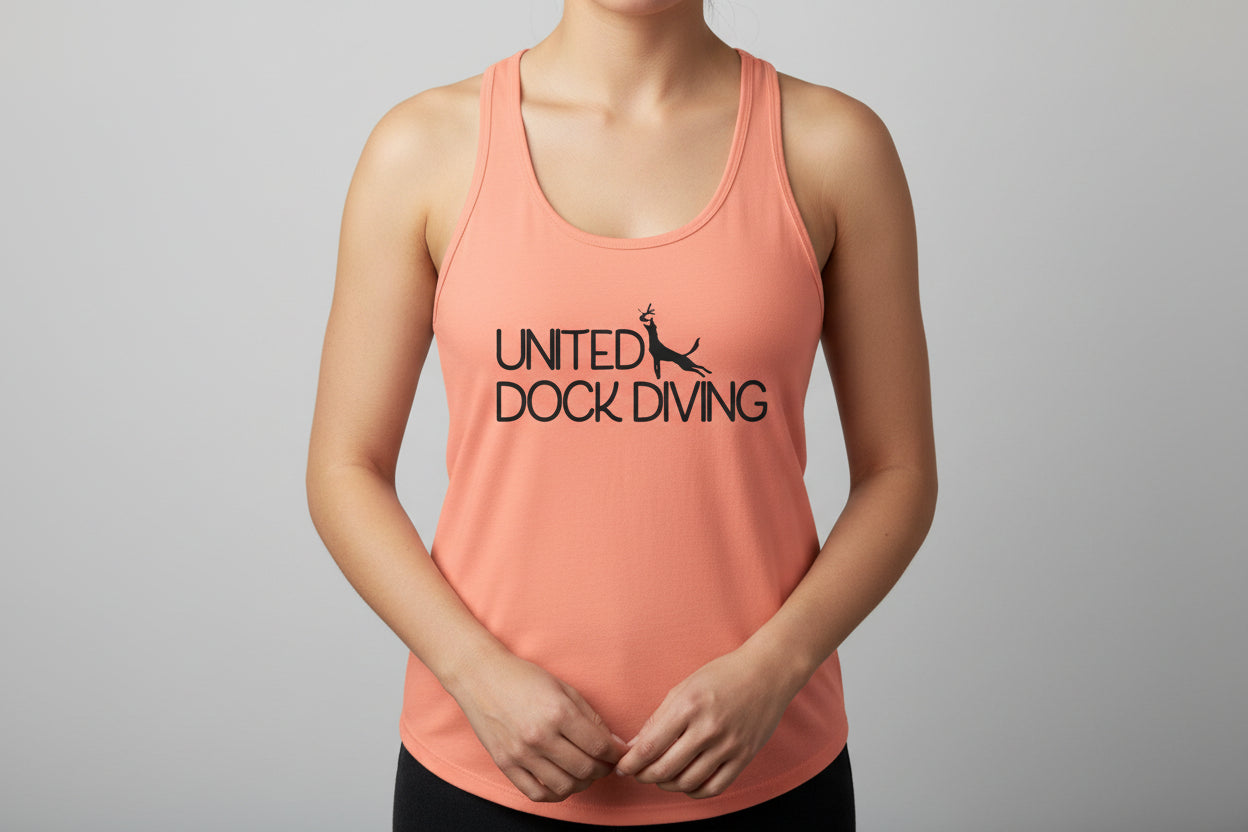 United Dock Diving Logo Front Women's Ideal Racerback Tank