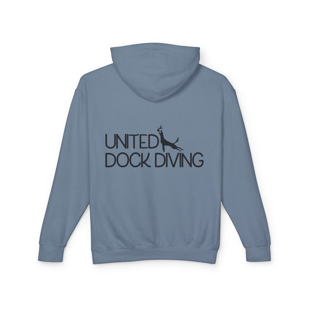 Where's the dock? Front and United Dock Diving Logo Back