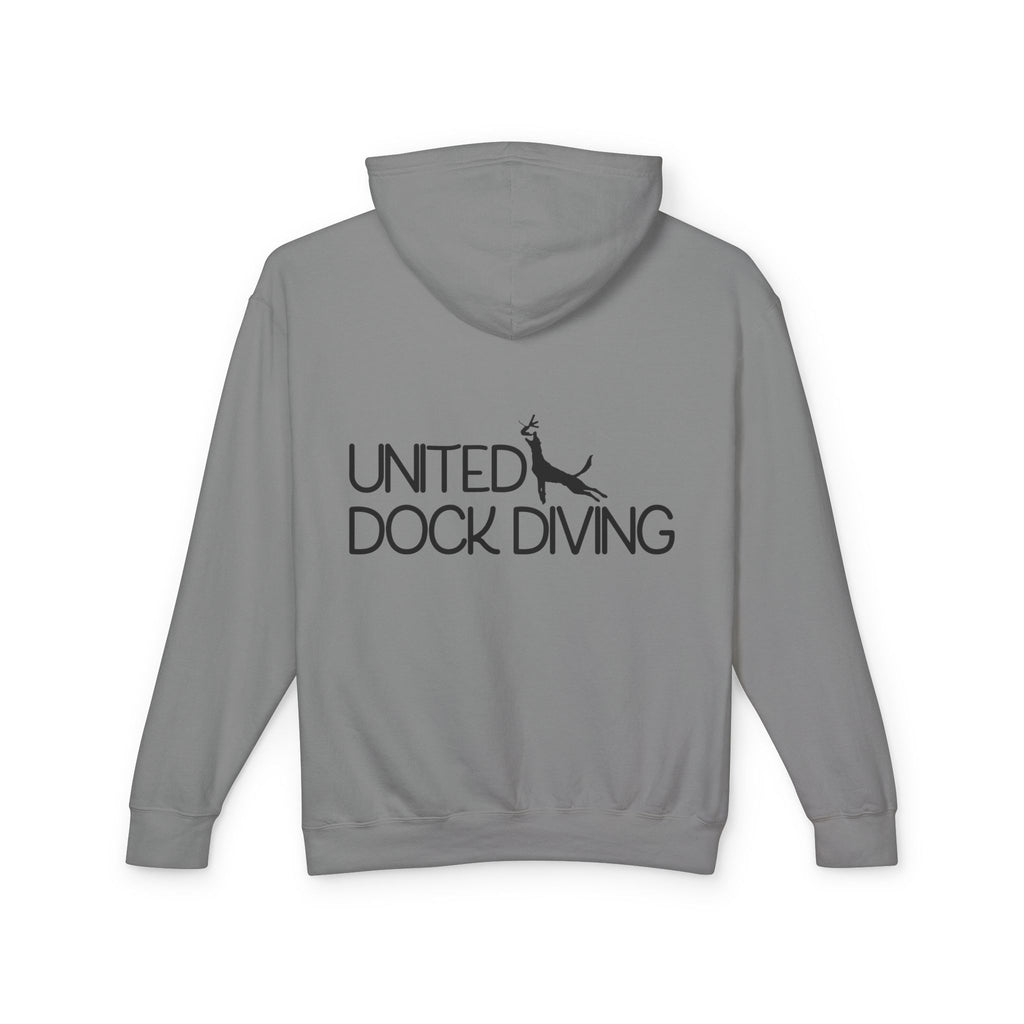 Where's the dock? Front and United Dock Diving Logo Back