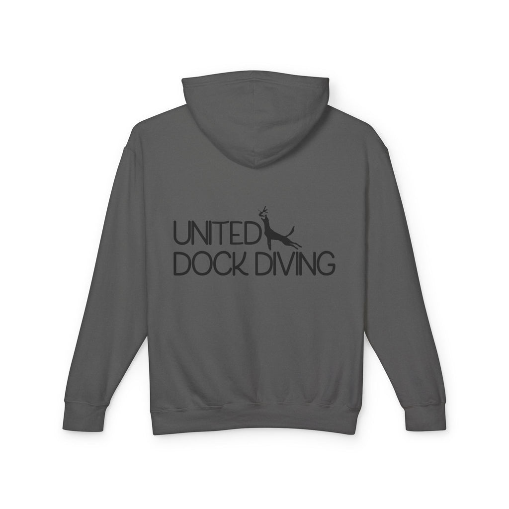 Where's the dock? Front and United Dock Diving Logo Back