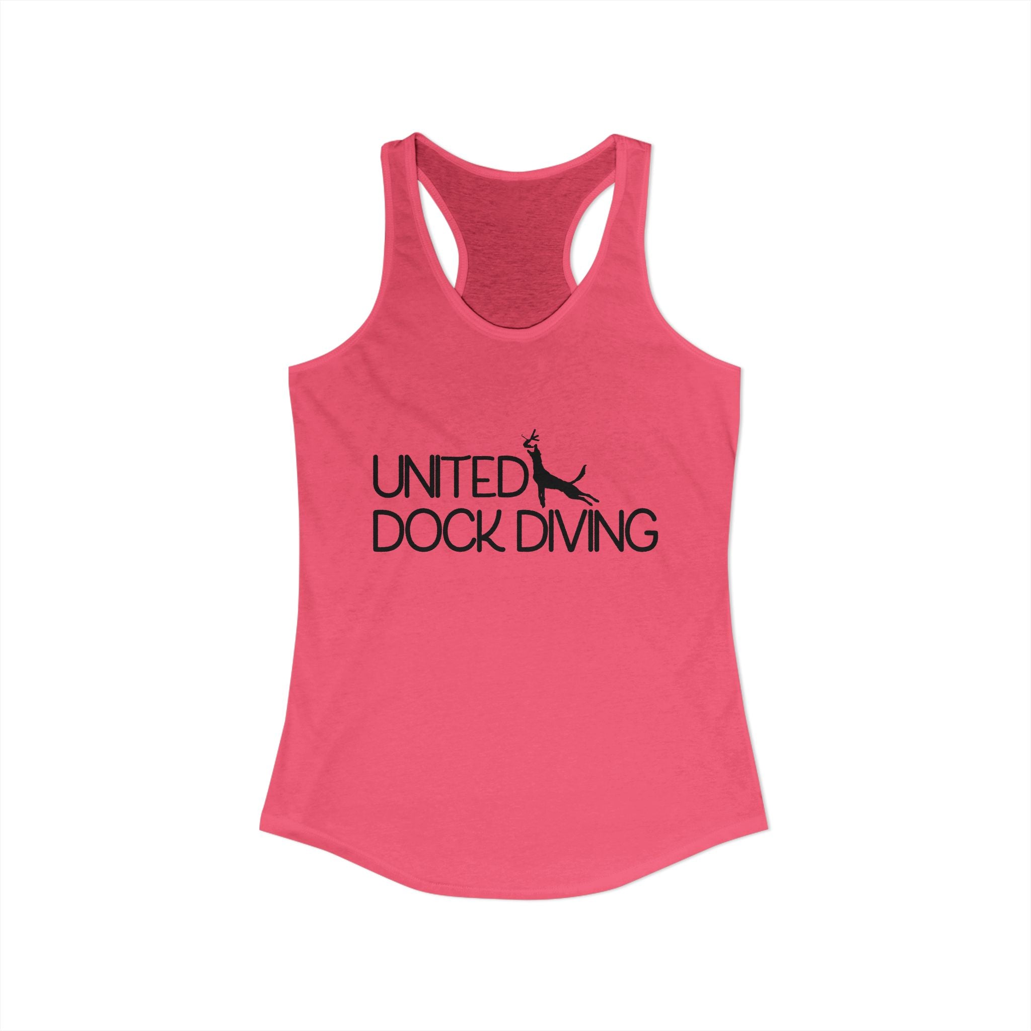 United Dock Diving Logo Front Women's Ideal Racerback Tank
