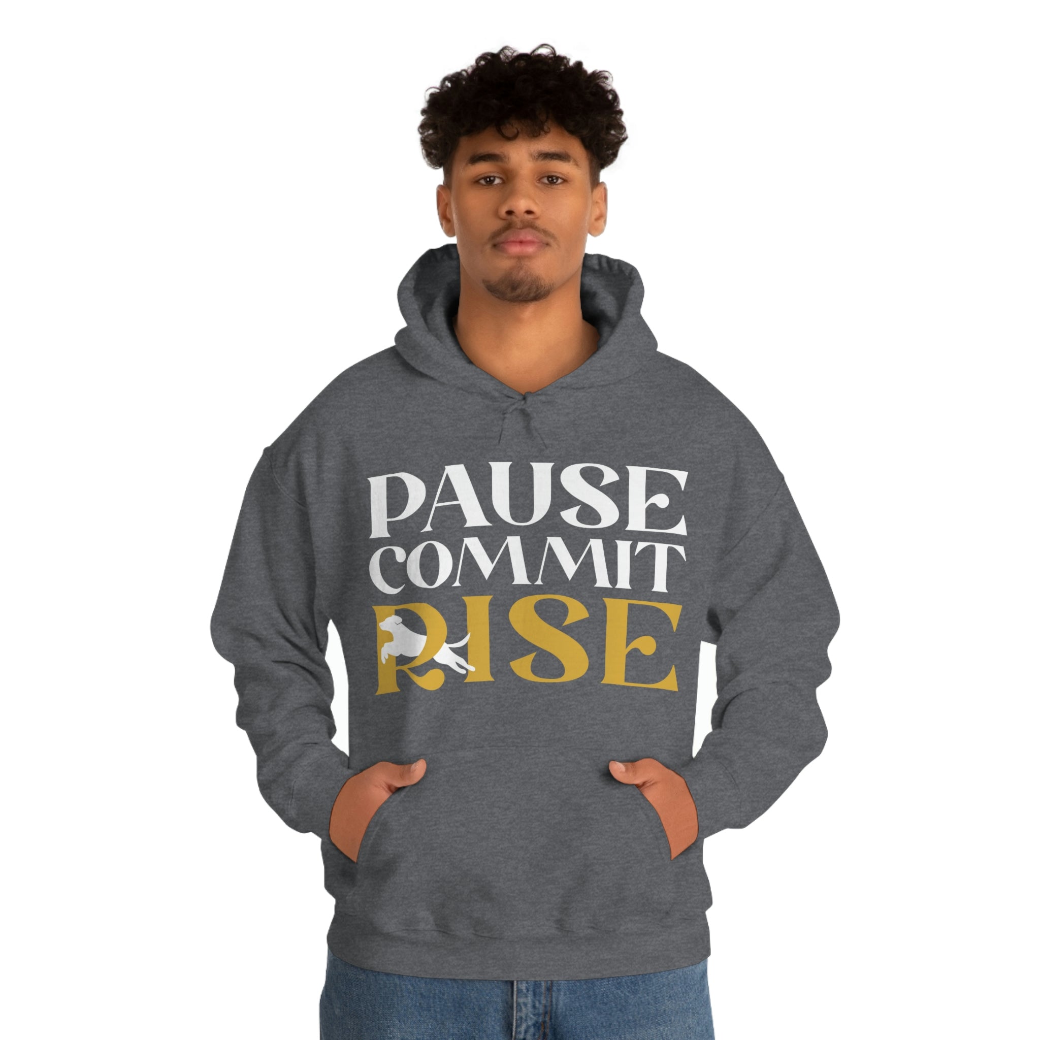 Pause Commit Rise Official Advanced Performance Canine Unisex Heavy Blend™ Hooded Sweatshirt