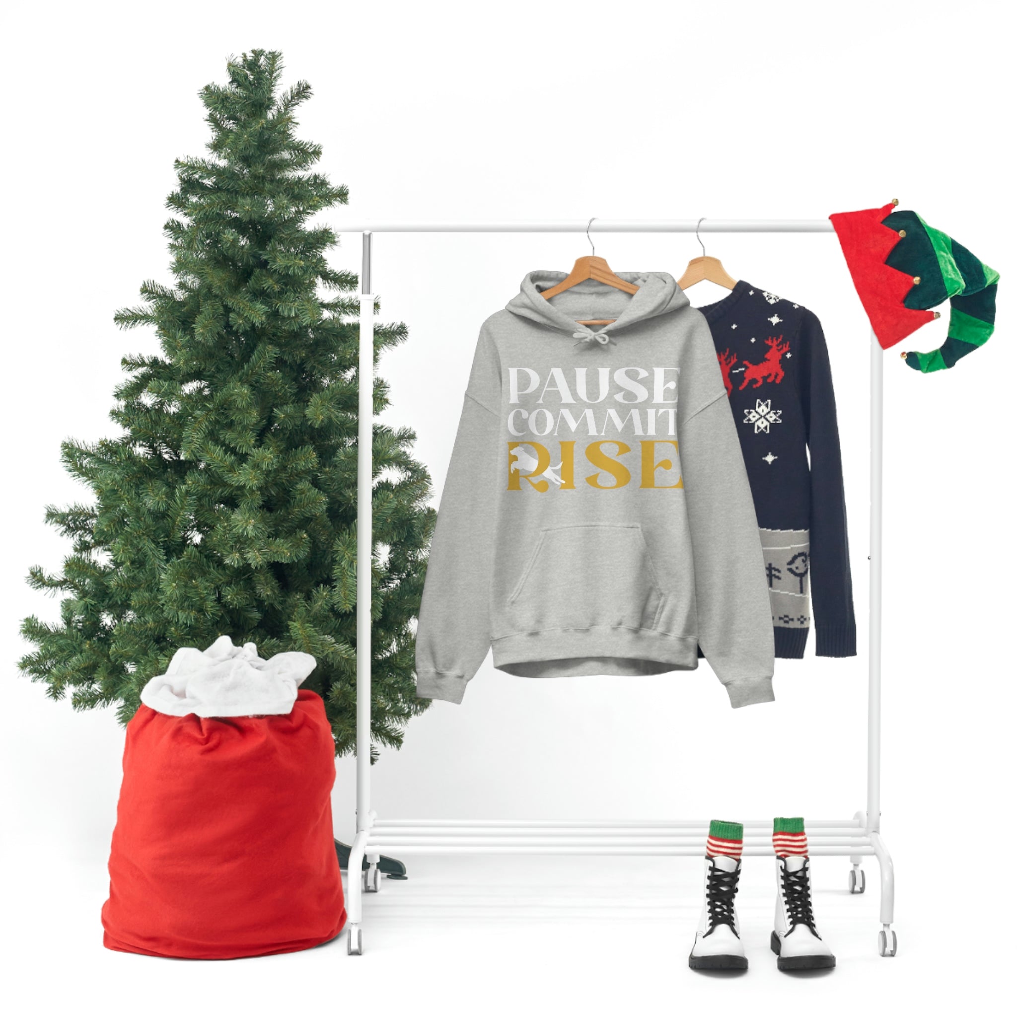 Pause Commit Rise Official Advanced Performance Canine Unisex Heavy Blend™ Hooded Sweatshirt